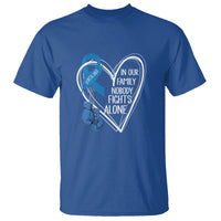 Colorectal Cancer Awareness T Shirt In Our Family Nobody Fights Alone Colon Colonscopy - Wonder Print Shop