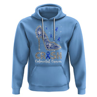 Colorectal Cancer Awareness Hoodie Crush Colon Colonscopy Blue Ribbon High Heels - Wonder Print Shop