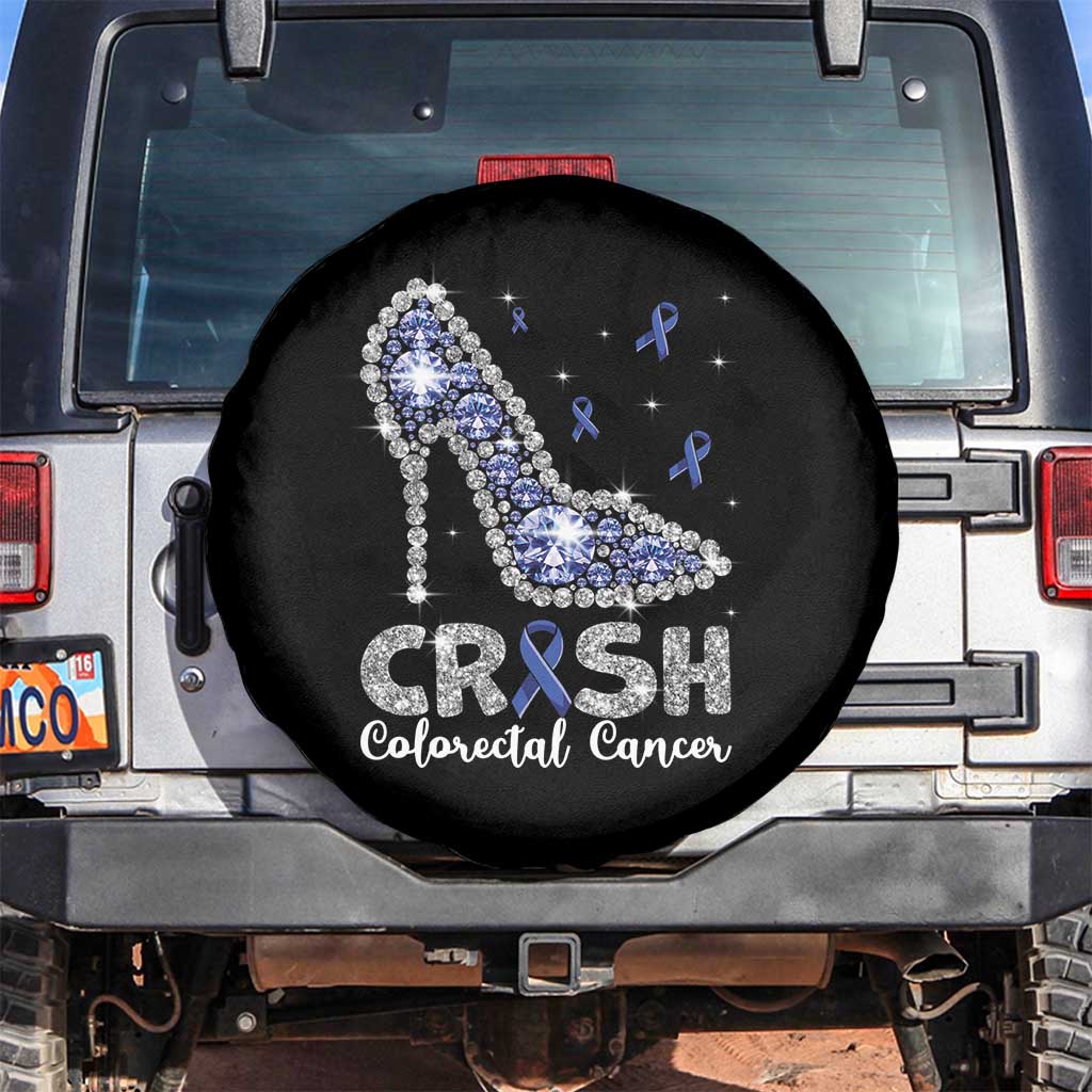 Colorectal Cancer Awareness Spare Tire Cover Crush Colon Colonscopy Blue Ribbon High Heels