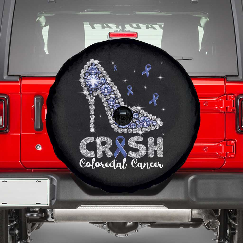 Colorectal Cancer Awareness Spare Tire Cover Crush Colon Colonscopy Blue Ribbon High Heels