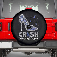 Colorectal Cancer Awareness Spare Tire Cover Crush Colon Colonscopy Blue Ribbon High Heels