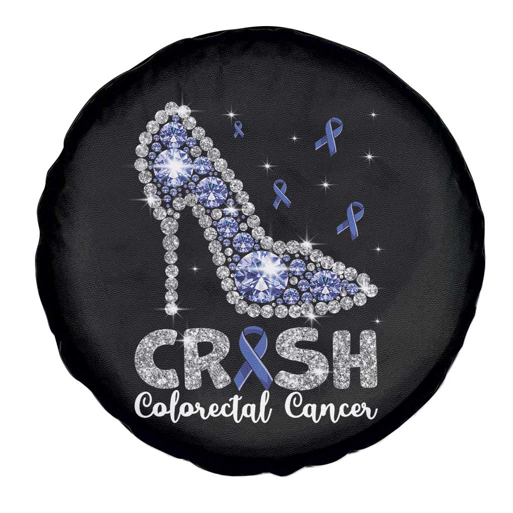 Colorectal Cancer Awareness Spare Tire Cover Crush Colon Colonscopy Blue Ribbon High Heels