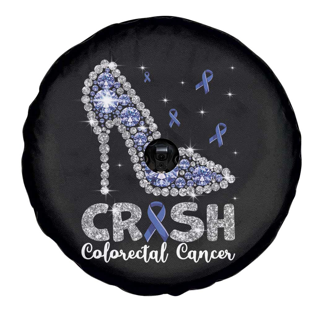 Colorectal Cancer Awareness Spare Tire Cover Crush Colon Colonscopy Blue Ribbon High Heels