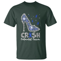 Colorectal Cancer Awareness T Shirt Crush Colon Colonscopy Blue Ribbon High Heels - Wonder Print Shop
