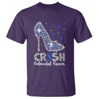 Colorectal Cancer Awareness T Shirt Crush Colon Colonscopy Blue Ribbon High Heels - Wonder Print Shop