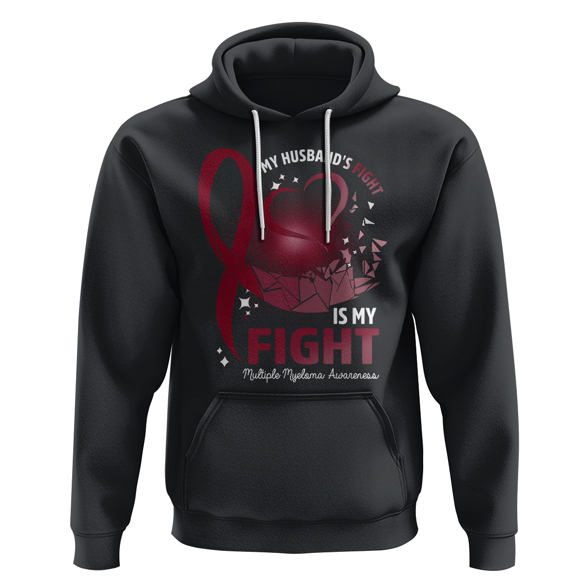 Multiple Myeloma Awareness Hoodie My Husbands Fight Is My Fight - Wonder Print Shop