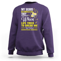 Endometriosis Awareness Sweatshirt My Scars Tell A Story When Life Tried To Break Me But Failed - Wonder Print Shop