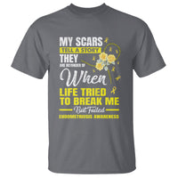 Endometriosis Awareness T Shirt My Scars Tell A Story When Life Tried To Break Me But Failed - Wonder Print Shop