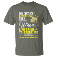Endometriosis Awareness T Shirt My Scars Tell A Story When Life Tried To Break Me But Failed - Wonder Print Shop
