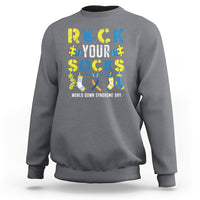 Down Syndrome Day Funny Rock Your Sock Sweatshirt - Wonder Print Shop