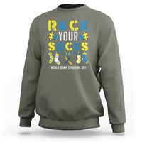 Down Syndrome Day Funny Rock Your Sock Sweatshirt - Wonder Print Shop