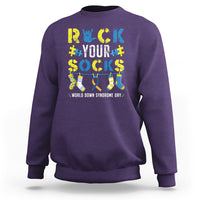 Down Syndrome Day Funny Rock Your Sock Sweatshirt - Wonder Print Shop