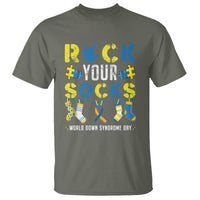 Down Syndrome Day Funny Rock Your Sock T Shirt - Wonder Print Shop