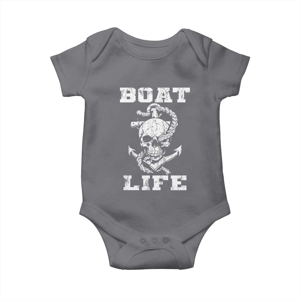 Boat Life Baby Onesie Funny Skull Anchor