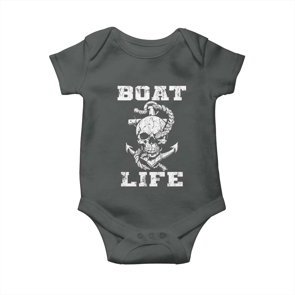 Boat Life Baby Onesie Funny Skull Anchor