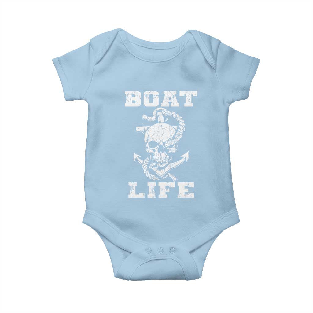 Boat Life Baby Onesie Funny Skull Anchor