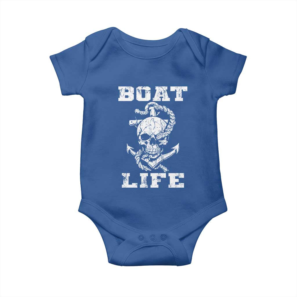 Boat Life Baby Onesie Funny Skull Anchor