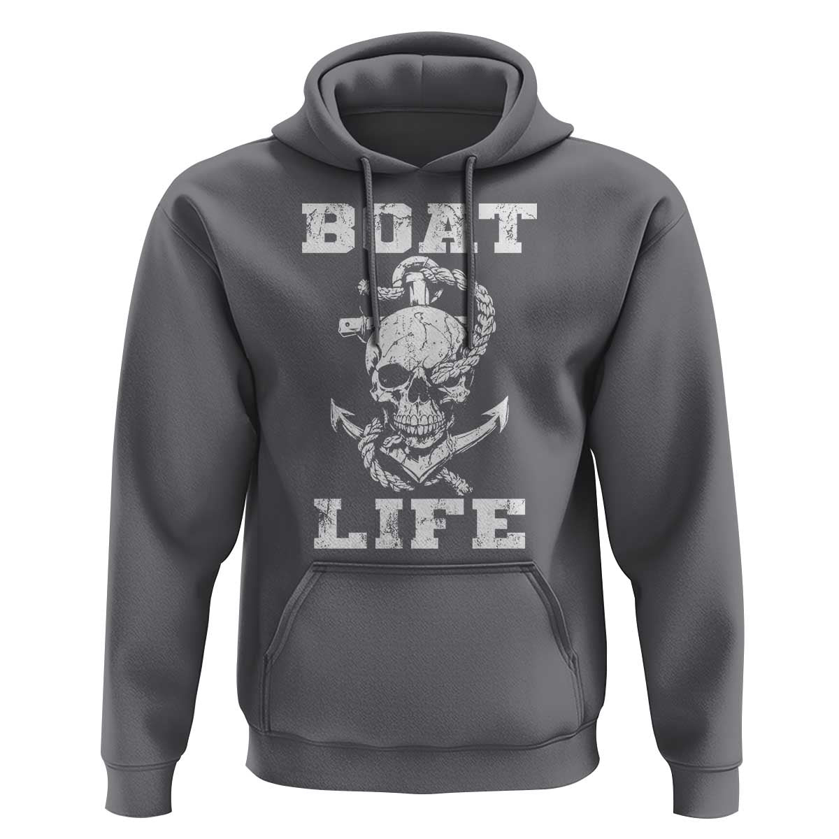 Boat Life Hoodie Funny Skull Anchor