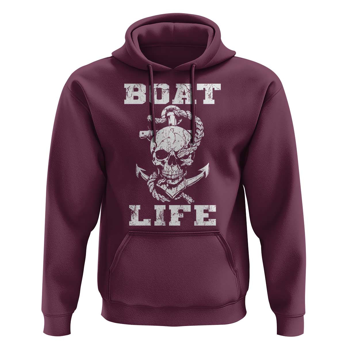 Boat Life Hoodie Funny Skull Anchor