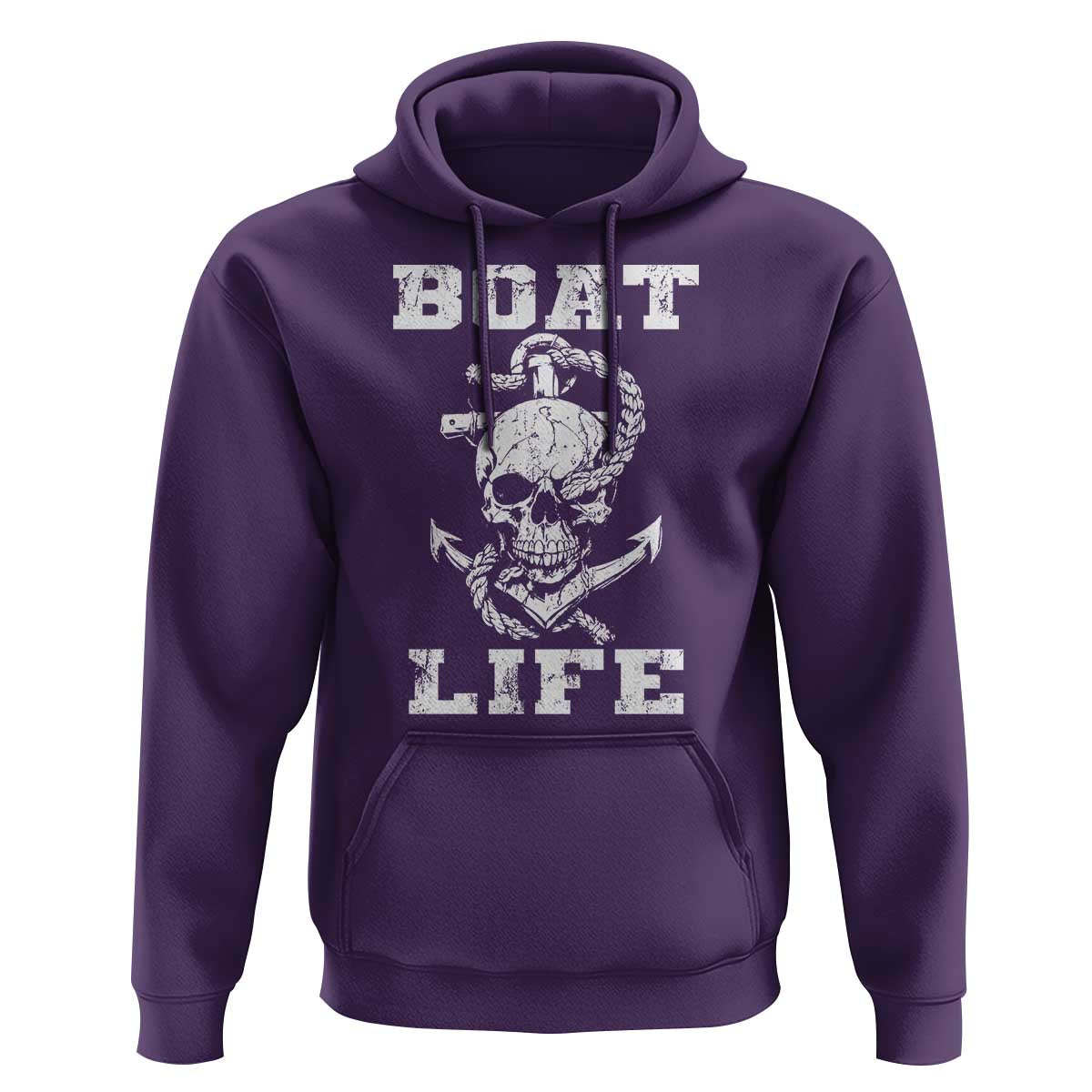 Boat Life Hoodie Funny Skull Anchor