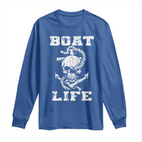 Boat Life Long Sleeve Shirt Funny Skull Anchor
