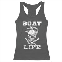 Boat Life Racerback Tank Top Funny Skull Anchor