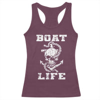 Boat Life Racerback Tank Top Funny Skull Anchor