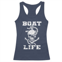 Boat Life Racerback Tank Top Funny Skull Anchor