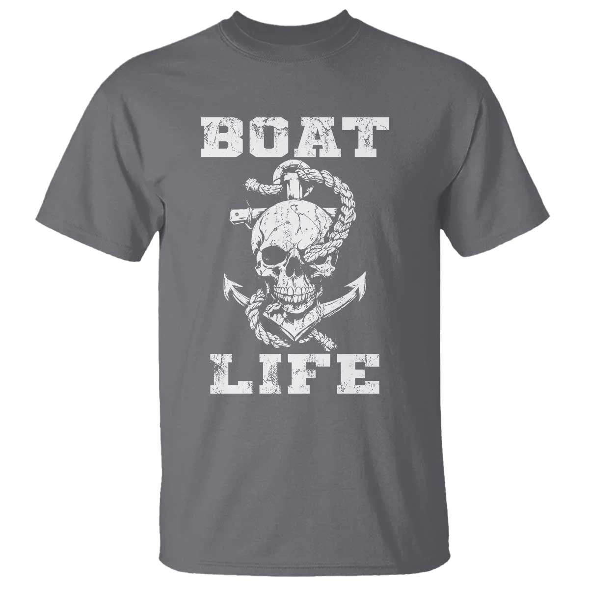Boat Life T Shirt Funny Skull Anchor