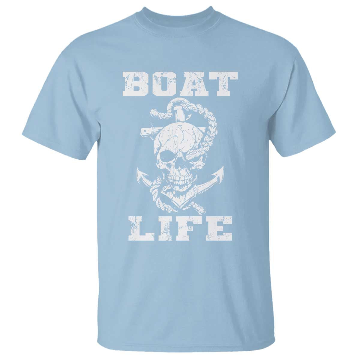 Boat Life T Shirt Funny Skull Anchor