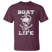 Boat Life T Shirt Funny Skull Anchor