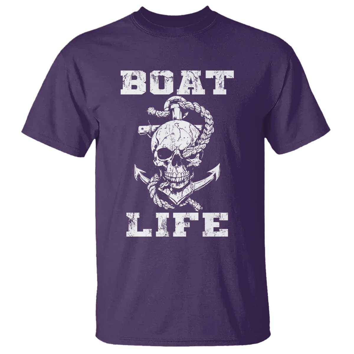 Boat Life T Shirt Funny Skull Anchor