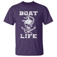 Boat Life T Shirt Funny Skull Anchor