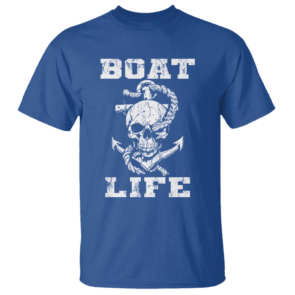 Boat Life T Shirt Funny Skull Anchor