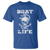 Boat Life T Shirt Funny Skull Anchor