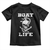 Boat Life Toddler T Shirt Funny Skull Anchor