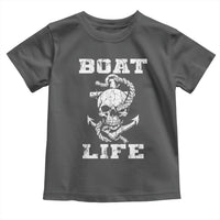 Boat Life Toddler T Shirt Funny Skull Anchor