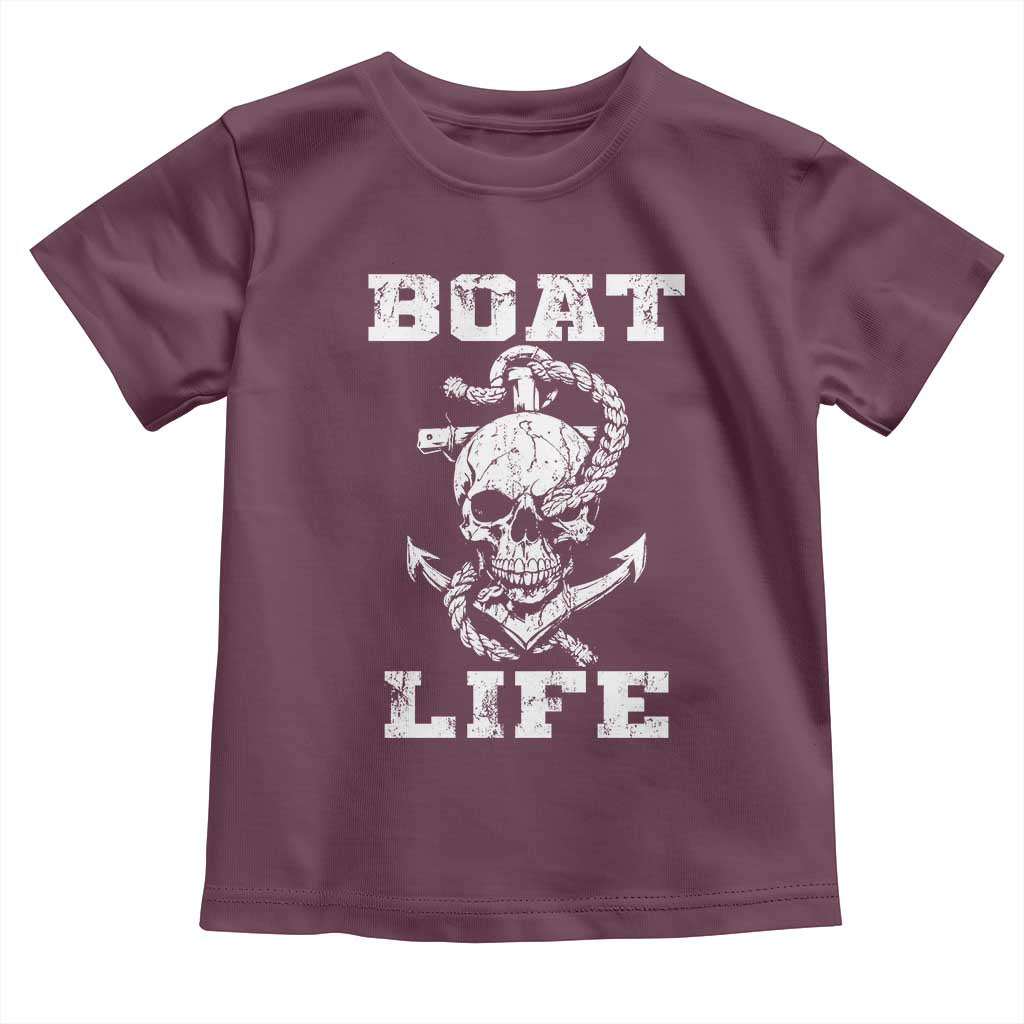 Boat Life Toddler T Shirt Funny Skull Anchor