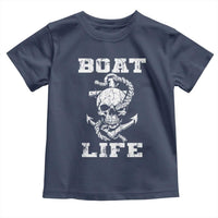 Boat Life Toddler T Shirt Funny Skull Anchor