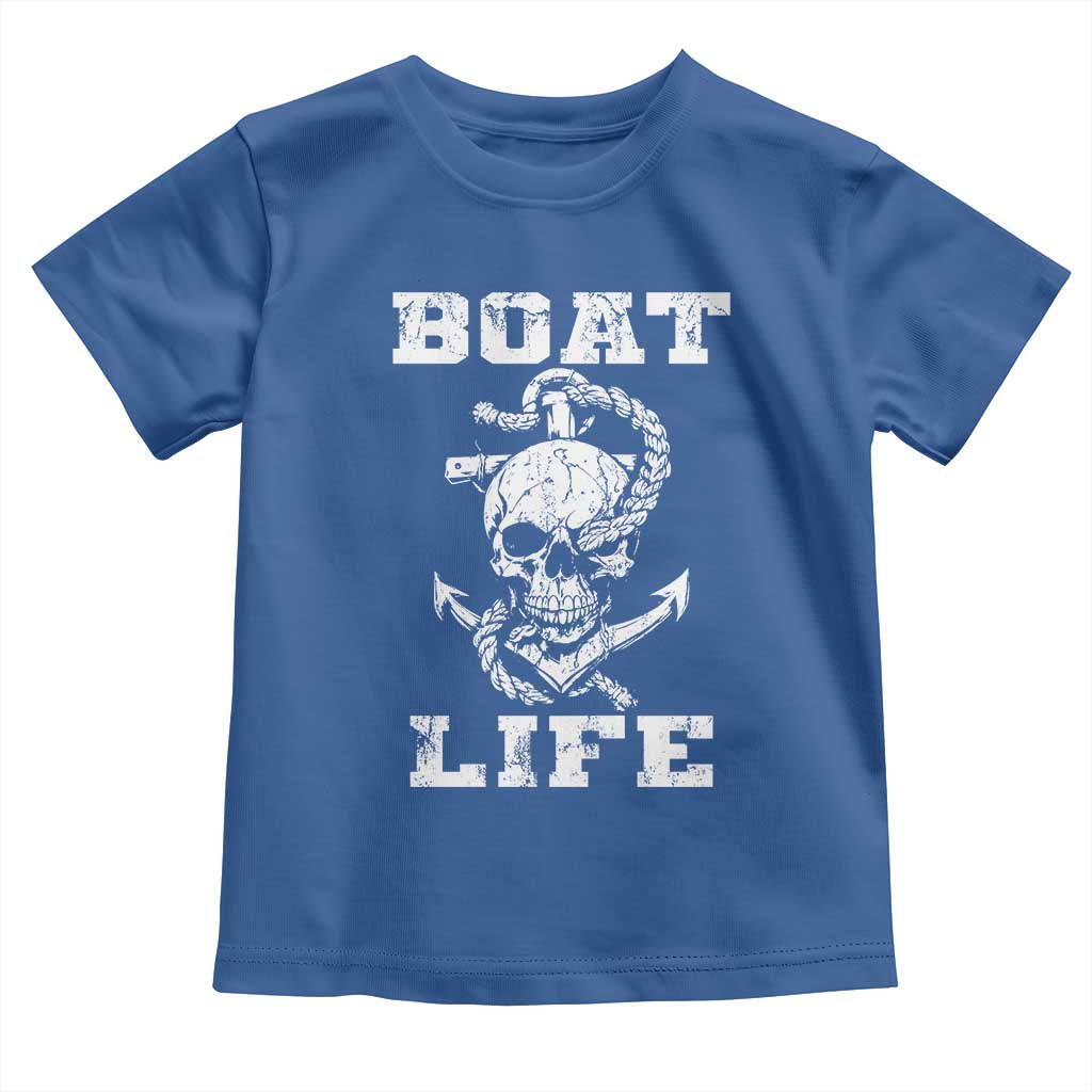 Boat Life Toddler T Shirt Funny Skull Anchor