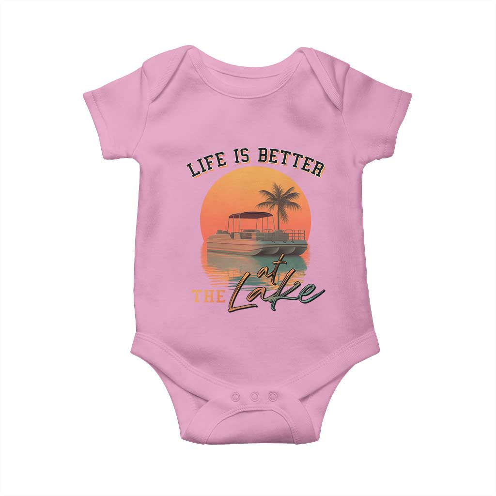 Life Is Better At The Lake Baby Onesie Pontoon Boat