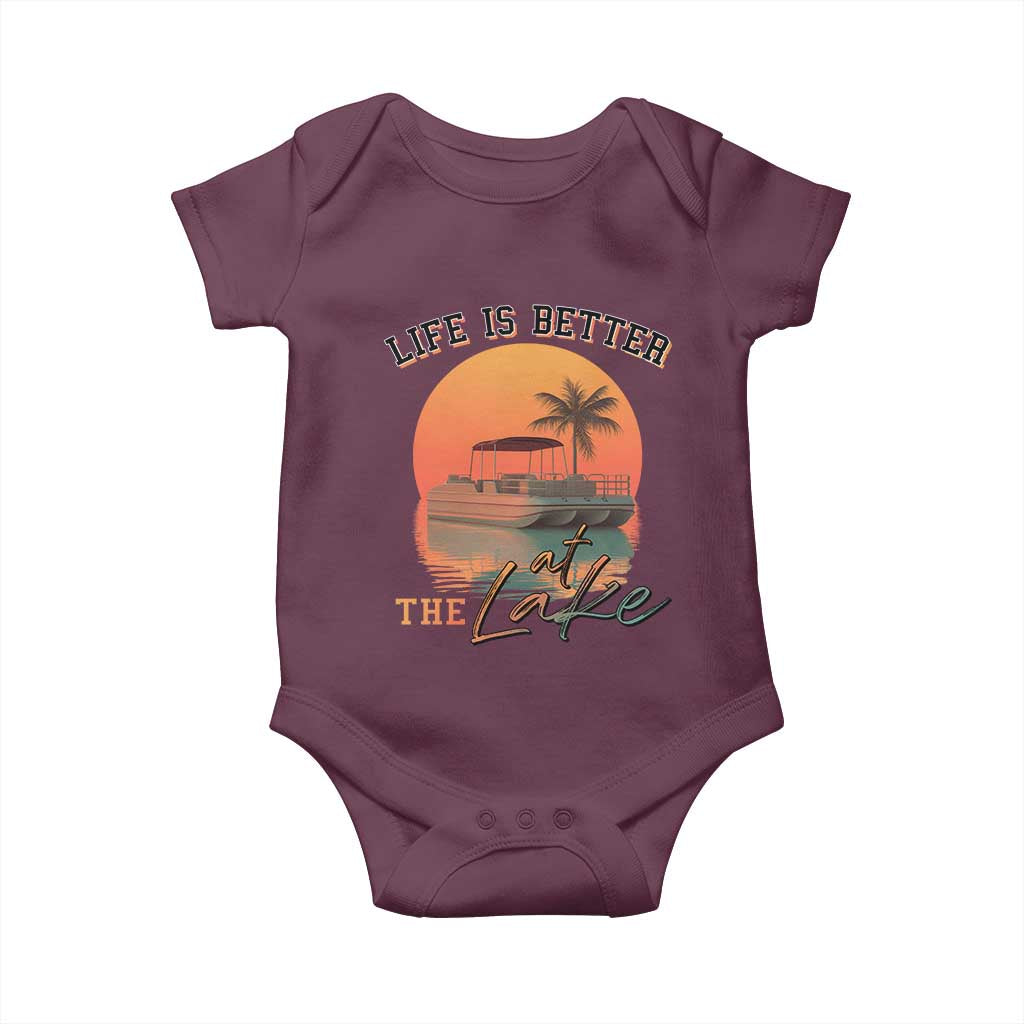 Life Is Better At The Lake Baby Onesie Pontoon Boat