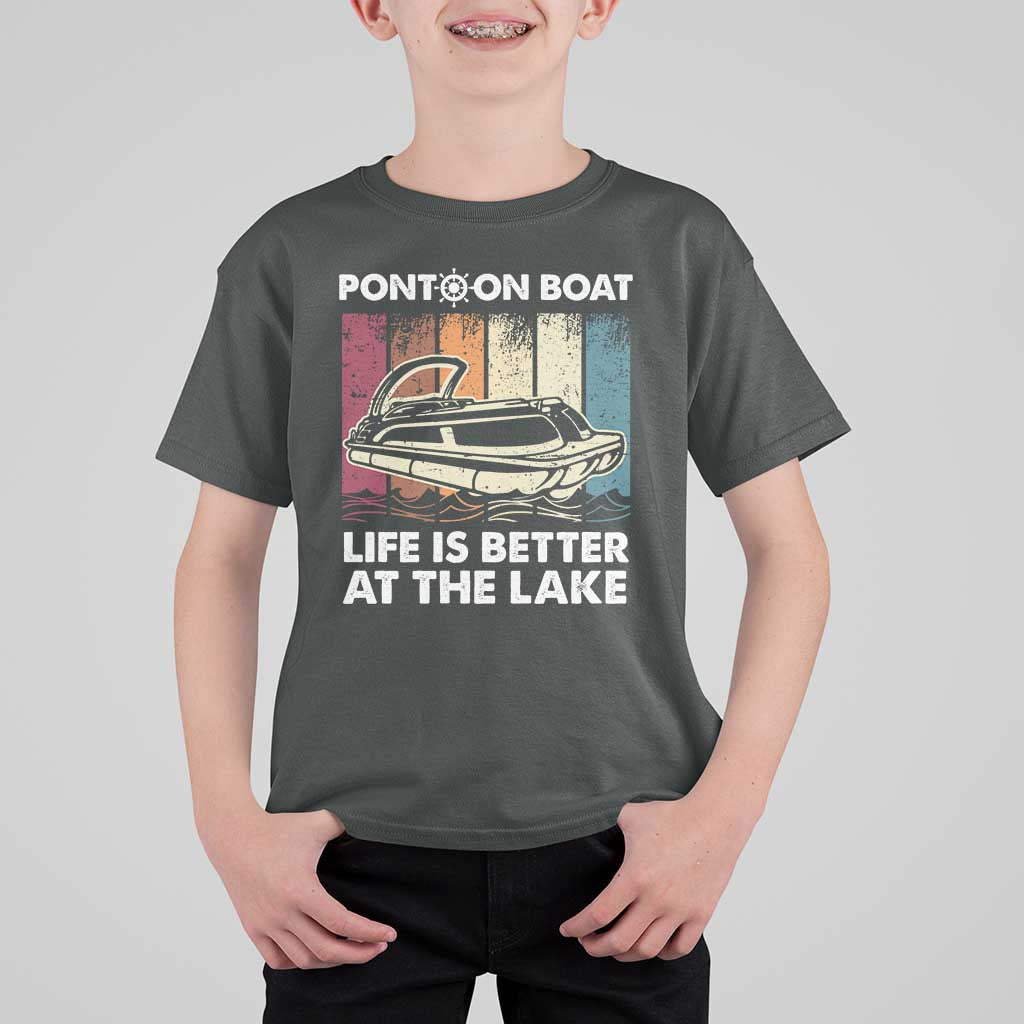 Pontoon Boat T Shirt For Kid Life Is Better At The Lake