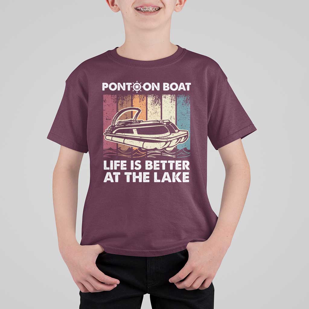 Pontoon Boat T Shirt For Kid Life Is Better At The Lake