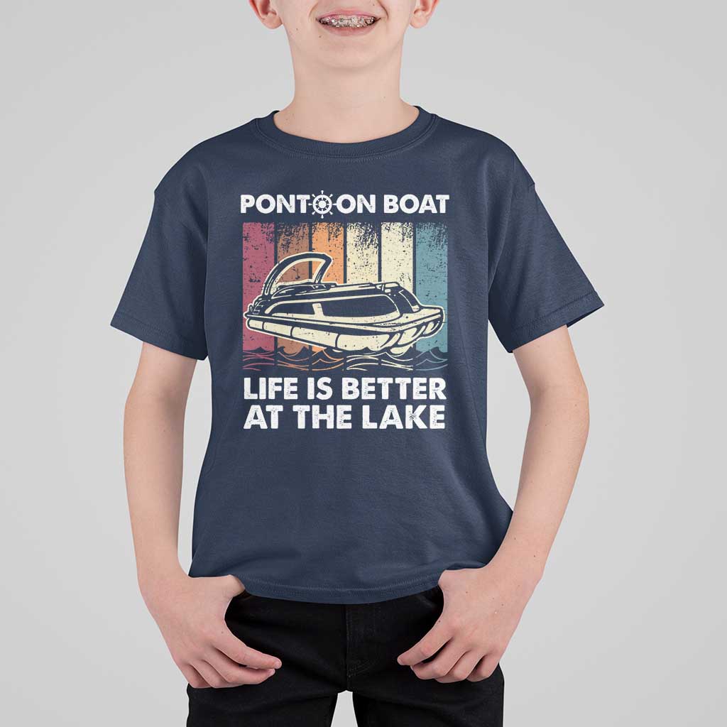 Pontoon Boat T Shirt For Kid Life Is Better At The Lake