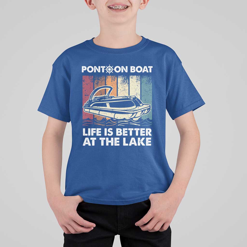 Pontoon Boat T Shirt For Kid Life Is Better At The Lake