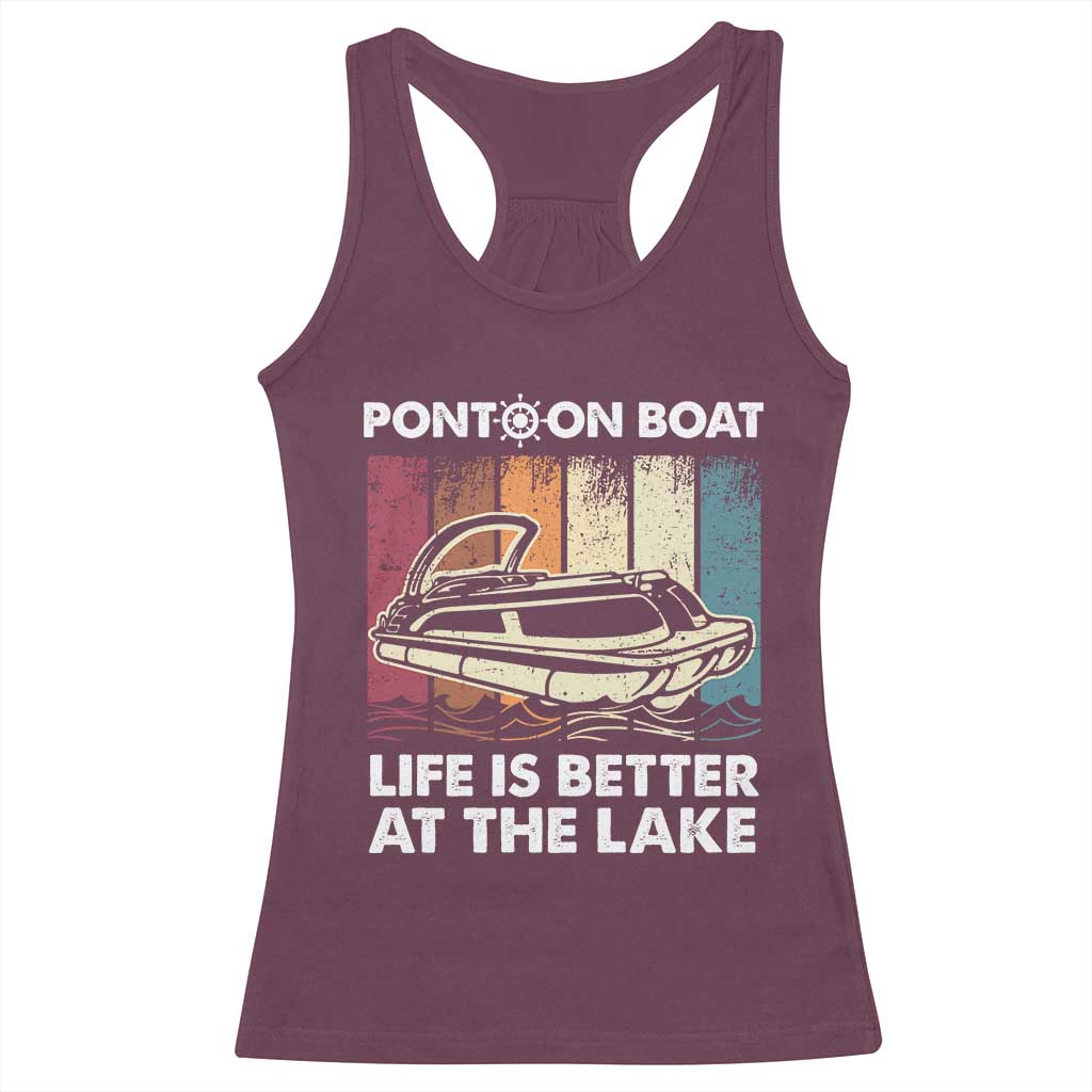 Pontoon Boat Racerback Tank Top Life Is Better At The Lake