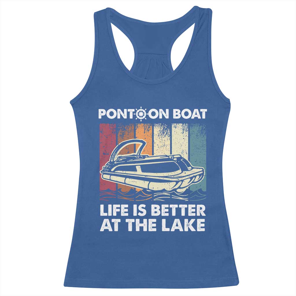 Pontoon Boat Racerback Tank Top Life Is Better At The Lake