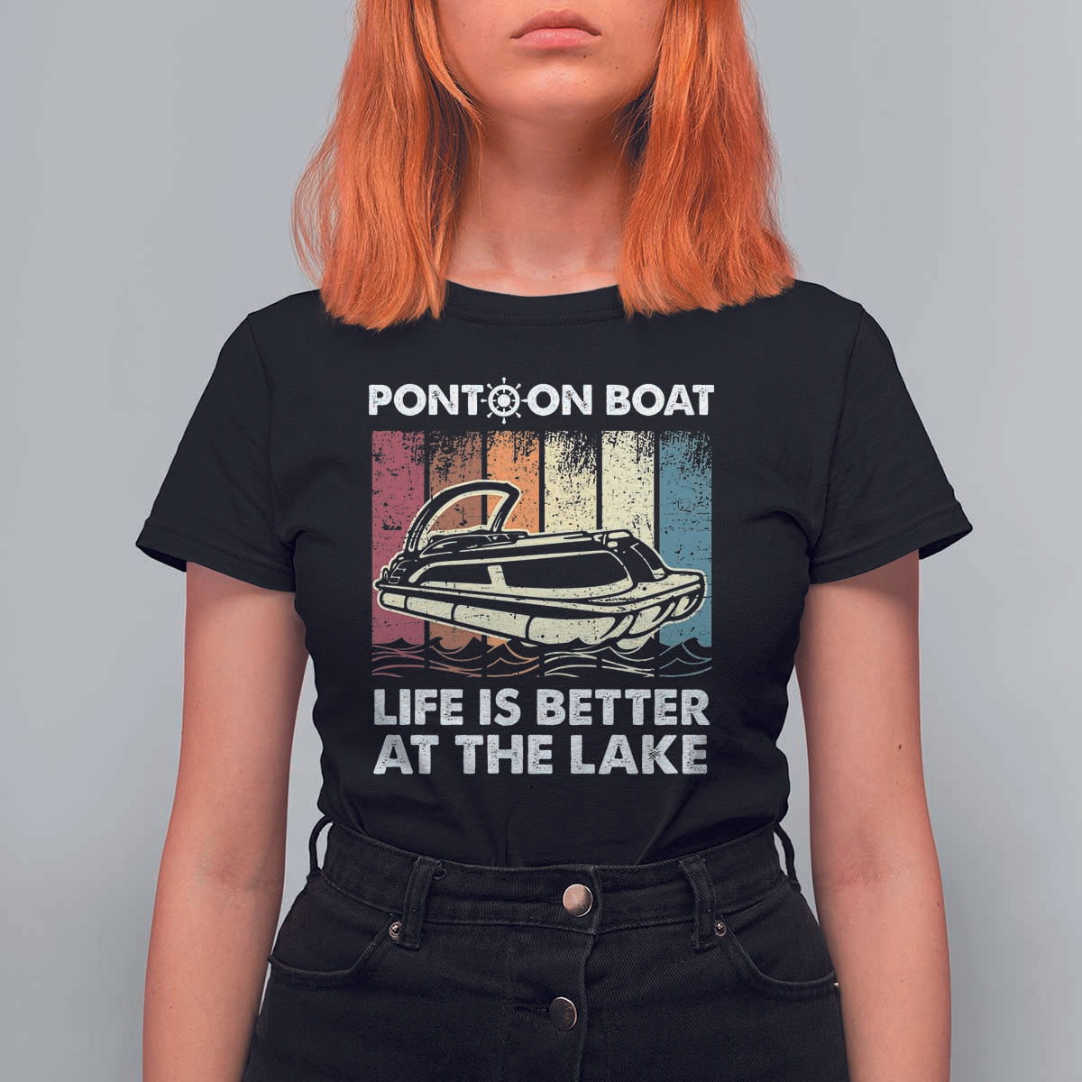 Pontoon Boat T Shirt For Women Life Is Better At The Lake