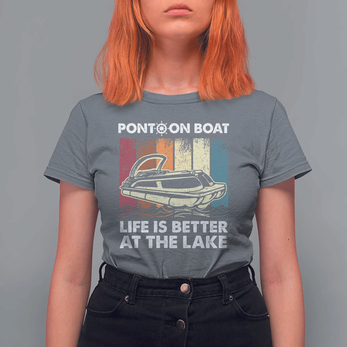 Pontoon Boat T Shirt For Women Life Is Better At The Lake